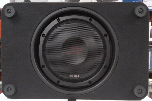 Alpine R-Series Shallow 10" Subwoofer (RS-W10D4) with Shallow Subwoofer Cabinet