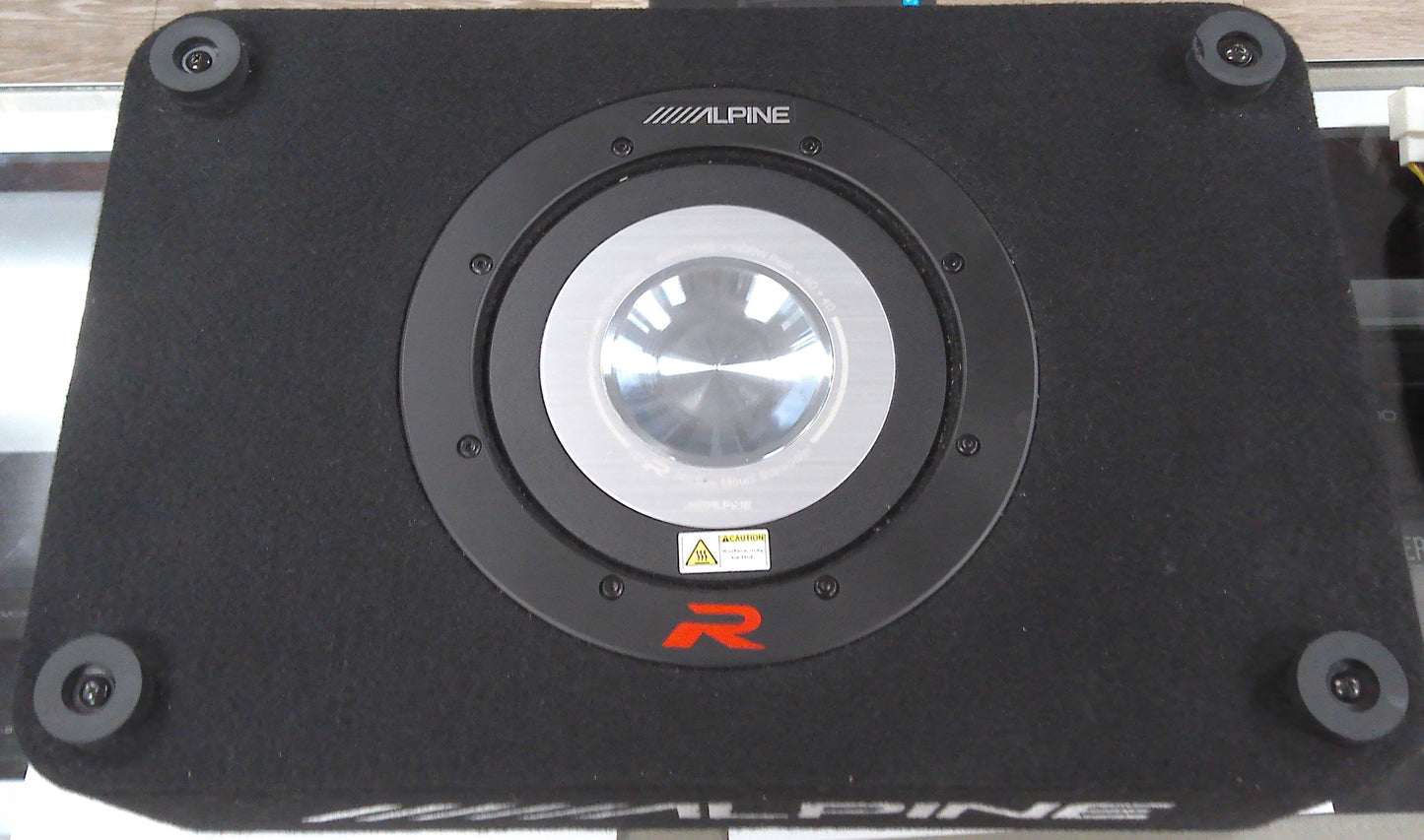Alpine R-Series Shallow 10" Subwoofer (RS-W10D4) with Shallow Subwoofer Cabinet