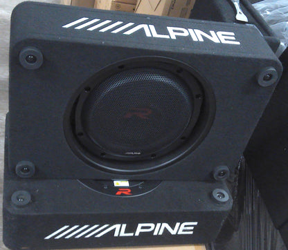 Alpine R-Series Shallow 10" Subwoofer (RS-W10D4) with Shallow Subwoofer Cabinet