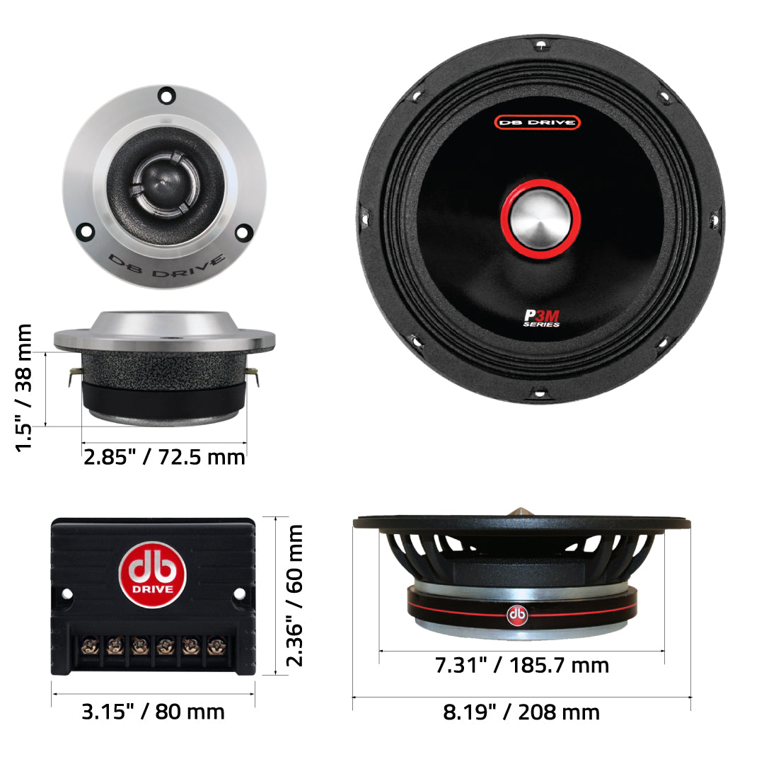 DB Drive P3 8K : 8 in. PRO Audio Component Speaker