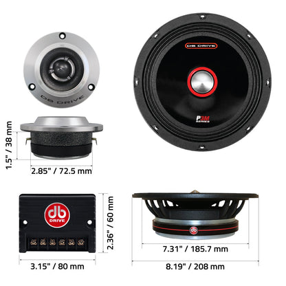 DB Drive P3 8K : 8 in. PRO Audio Component Speaker