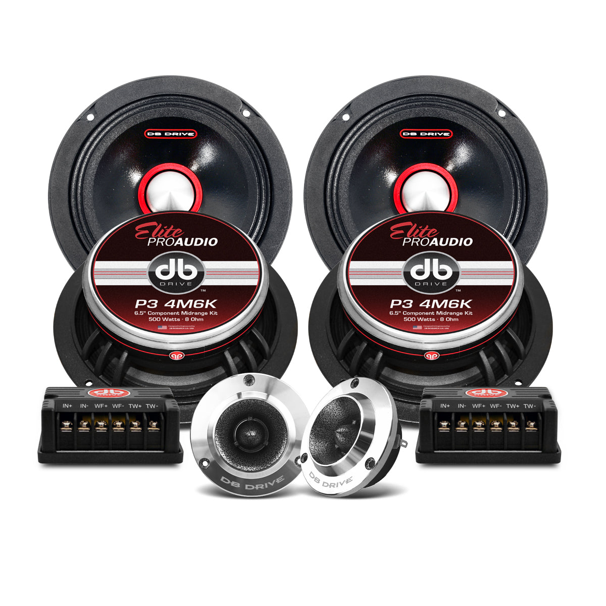 DB Drive P3 4M6K : 6.5 in. 4- Midrange/ 2-Tweeter Component Kit