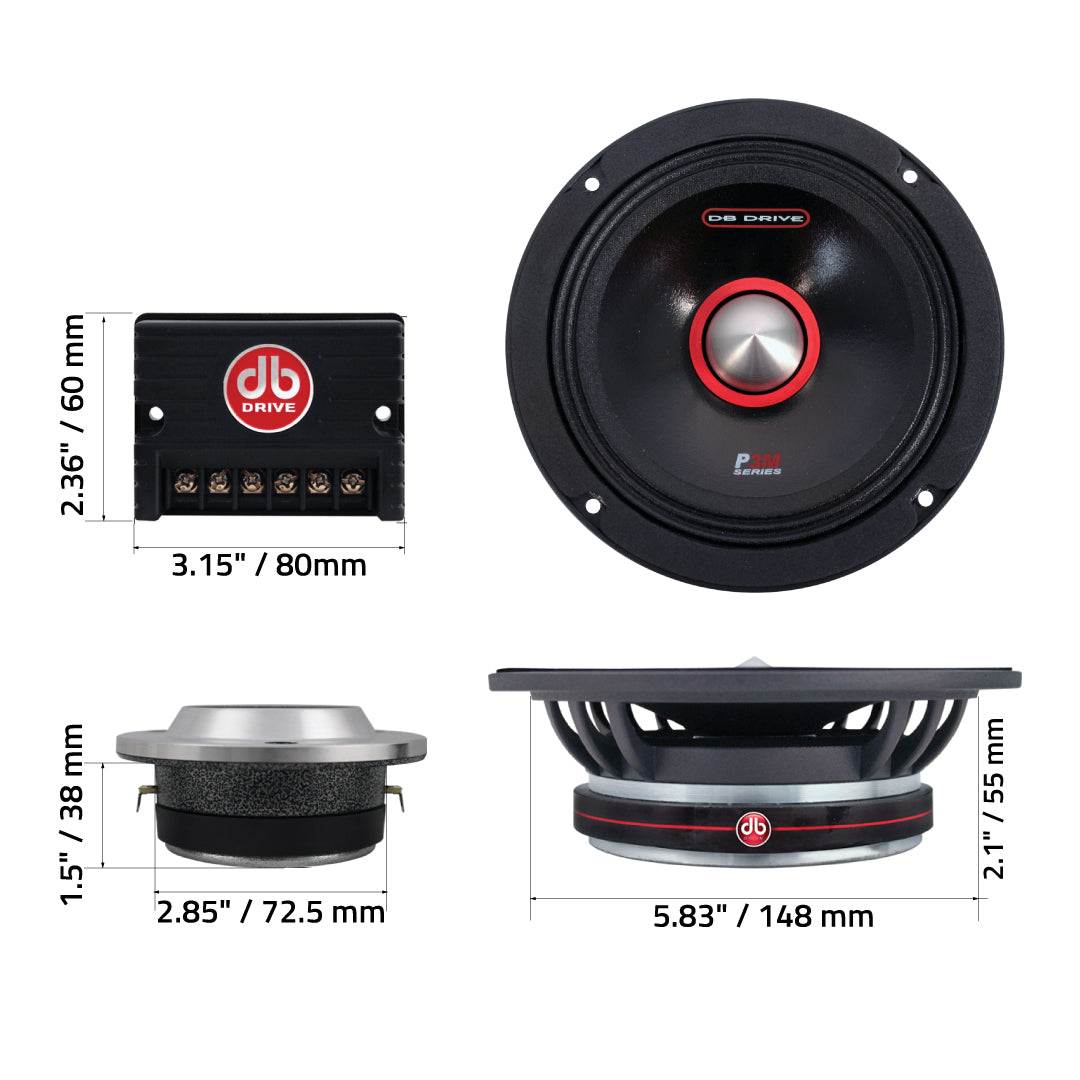 DB Drive P3 4M6K : 6.5 in. 4- Midrange/ 2-Tweeter Component Kit