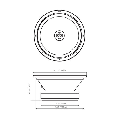DB Drive P4M 8SB : 8 in. PRO Audio Sealed Back Midrange
