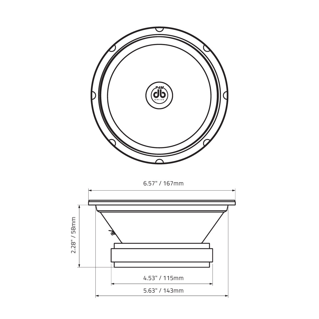 DB Drive P4M 6SB : 6.5 in. PRO Audio Sealed Back Midrange