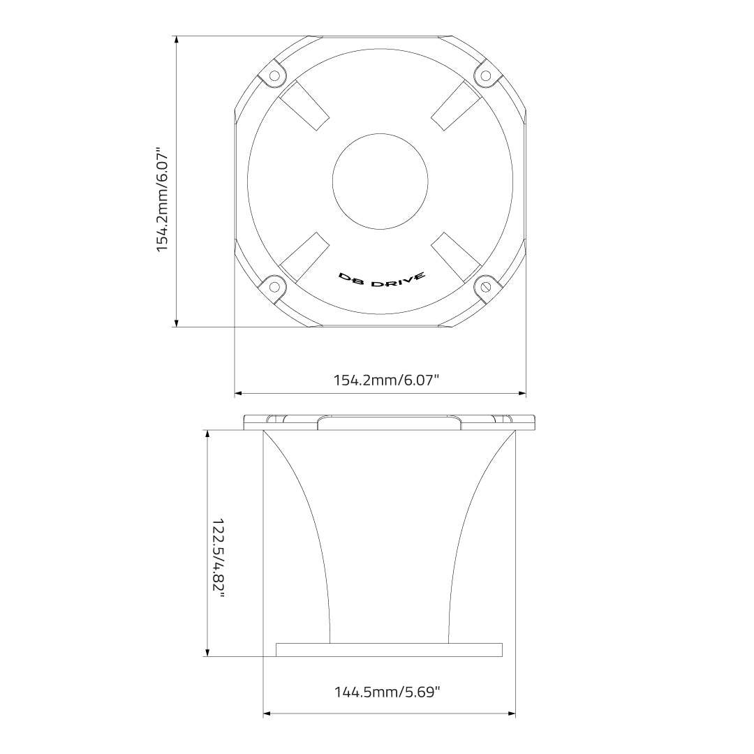 DB Drive P9TWLH : 6.1 in. X 6.1 in. X 5.1 in. Long Die-Cast Horn