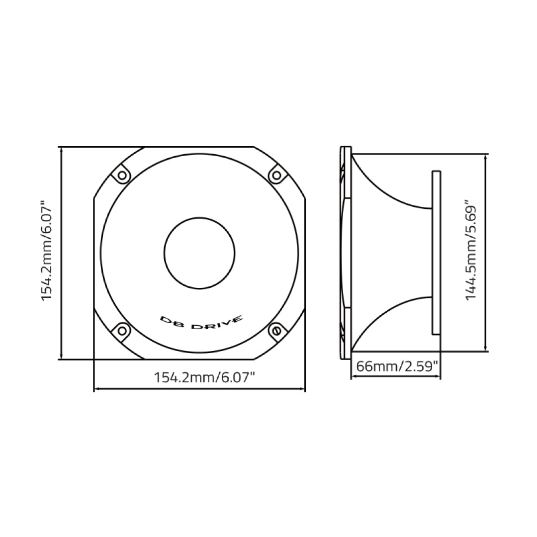 DB Drive P9TWSH : 6.1 in. X 6.1 in. X 3 in. Short Die-Cast Horn