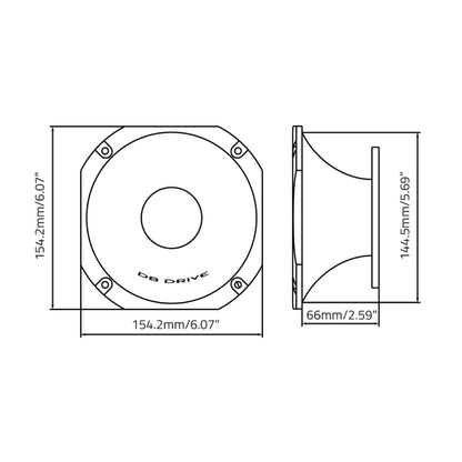 DB Drive P9TWSH : 6.1 in. X 6.1 in. X 3 in. Short Die-Cast Horn