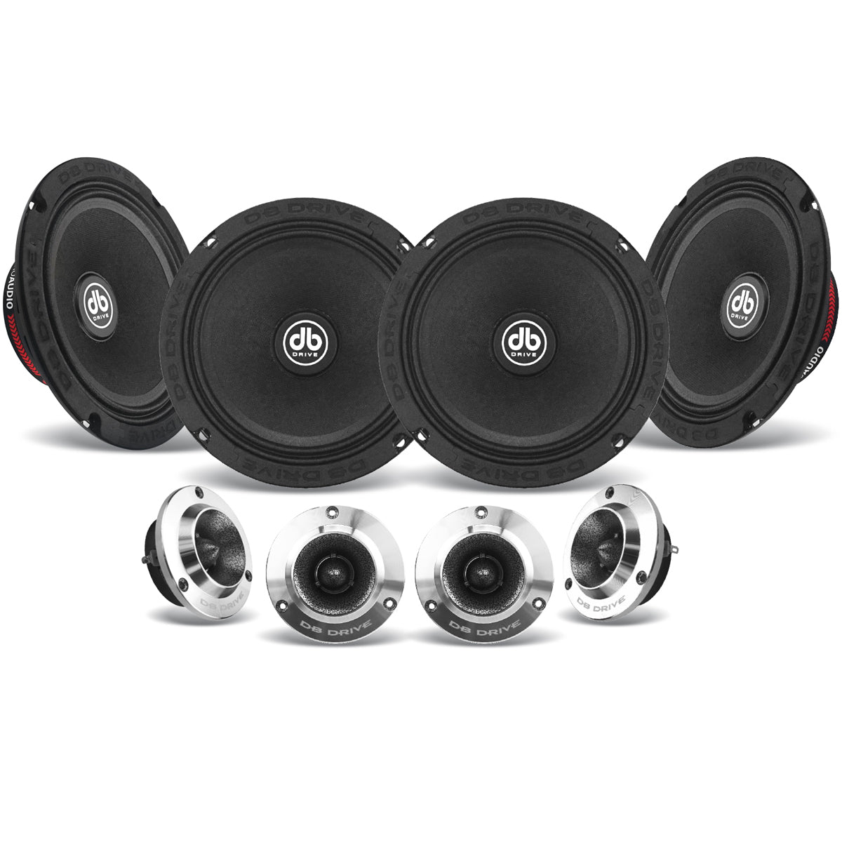 DB Drive PRO6K4MT : 6.4 in. 4-Midrange/4 Tweeter PRO Audio Component Kit