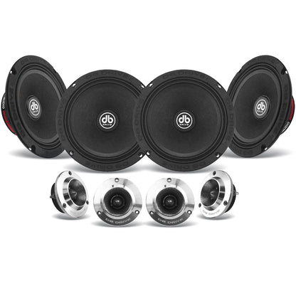 DB Drive PRO6K4MT : 6.4 in. 4-Midrange/4 Tweeter PRO Audio Component Kit