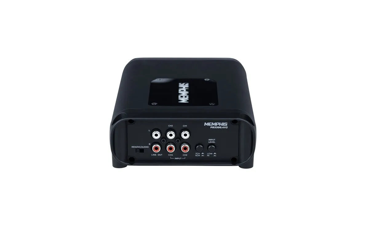 Memphis Audio PRX500.4V2 4-Channel Full Range Car Audio Amplifier with Blue LED Lighting