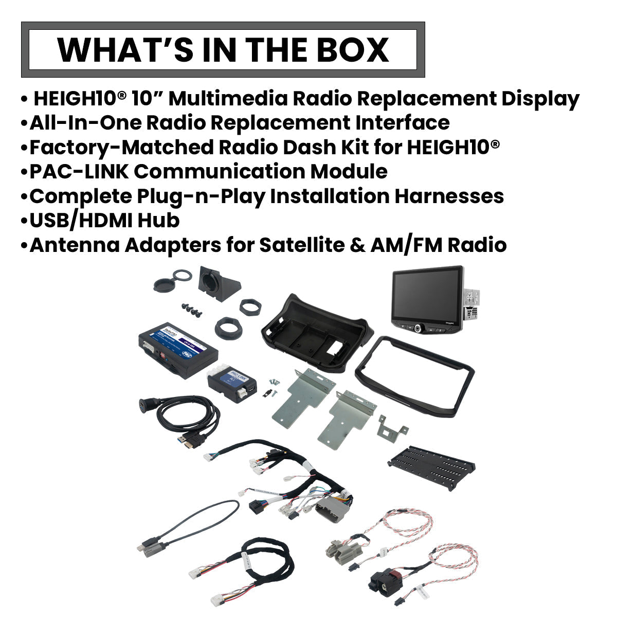 HEIGH10 10-inch Jeep Wrangler JK Integrated Radio Kit Off-Road Mode Display