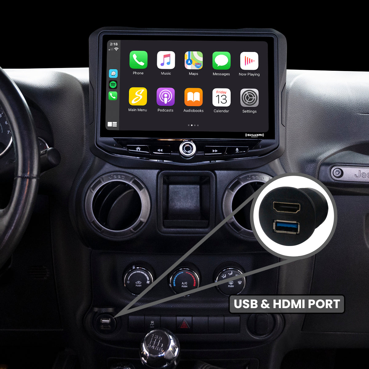 HEIGH10 10-inch Jeep Wrangler JK Integrated Radio Kit Off-Road Mode Display