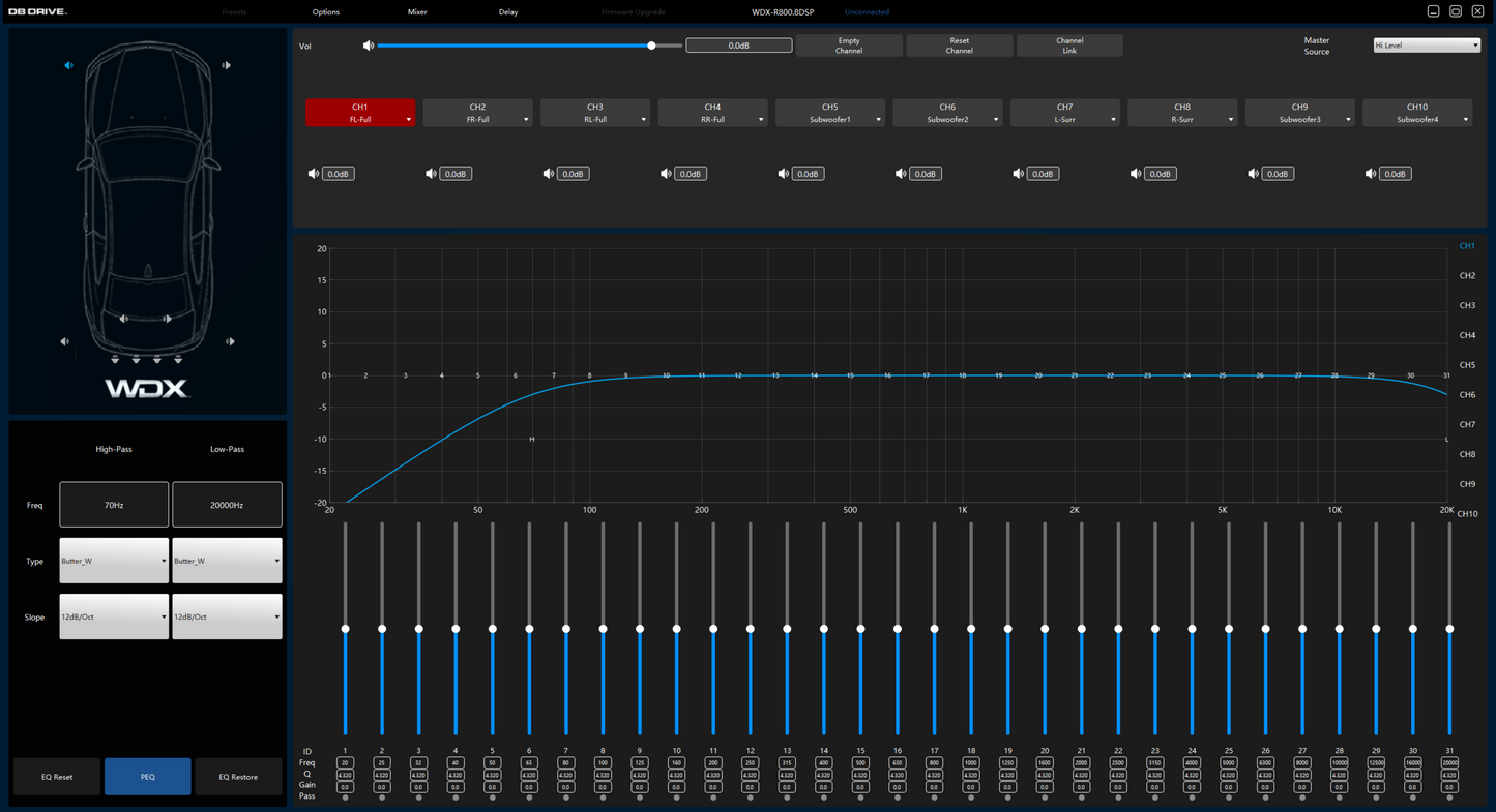 DB Drive WDX-R1200.8-DSP Reference Class-D 8-Channel Amplifier with Built-in DSP