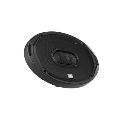 Black car speaker on a white background