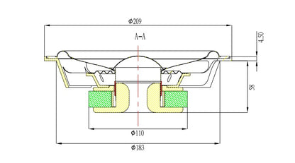 Stereo Integrity TM8 8-inch Shallow Midbass Loudspeaker Pair for Vehicle Doors