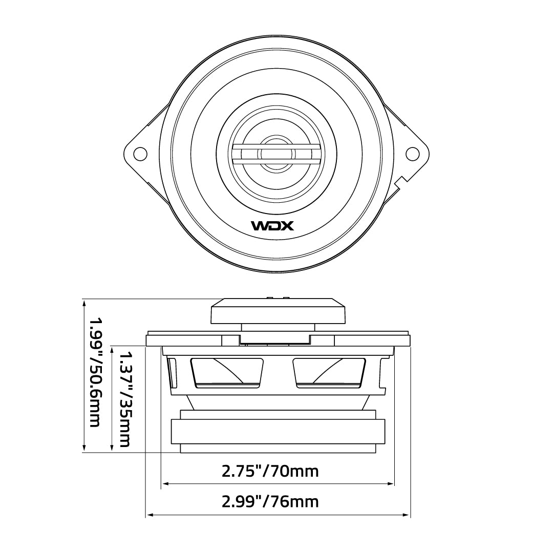 DB Drive WDX35-JP : 3.5 in. 2-Way Loudspeakers (Jeep OEM Fit)