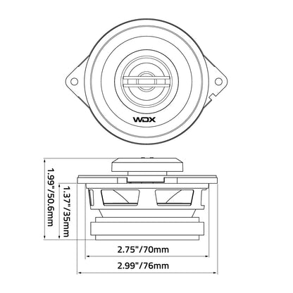 DB Drive WDX35-JP : 3.5 in. 2-Way Loudspeakers (Jeep OEM Fit)
