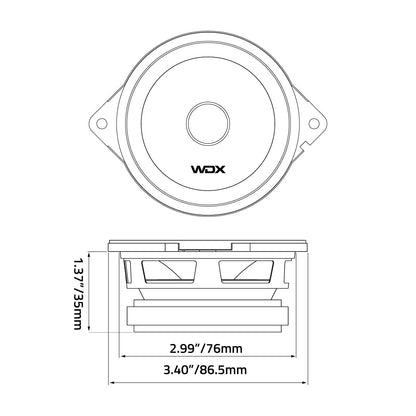 DB Drive WDX35MR-JP : 3.5 in. Midrange (Jeep OEM Fit)