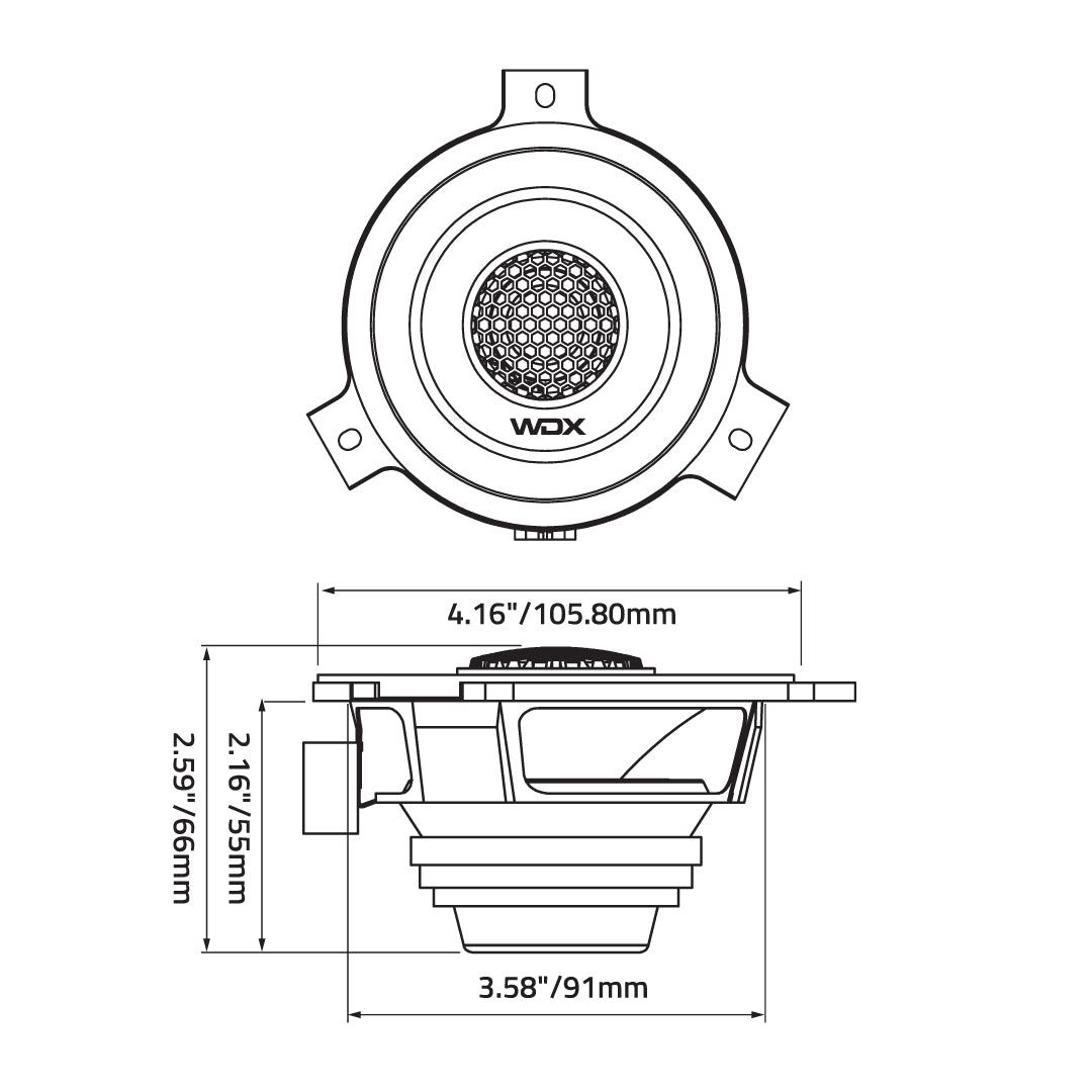 DB Drive WDX4-JP : WDX 4 in. NEO 2-Way Loudspeaker (Jeep OEM Fit)