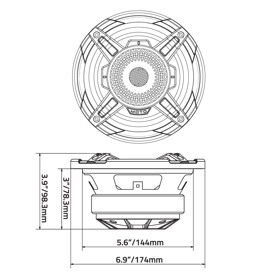 DB Drive WDX6MOTO-CD : 6.5 in. Moto 2-Way Loudspeaker W/Back Mounted Compression Driver (Pair)