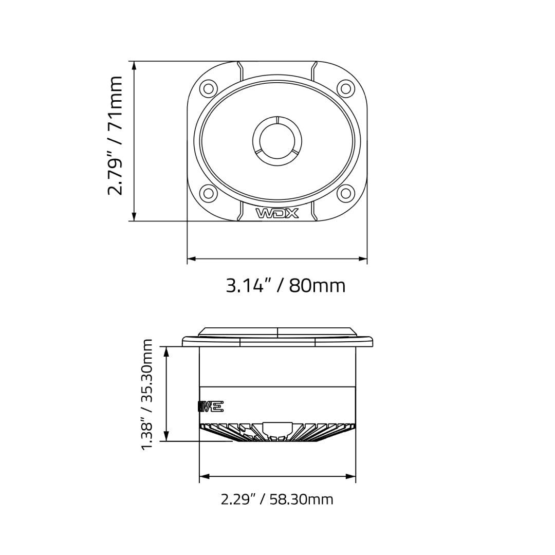 DB Drive WDX7N-TW : 1 in. Titanium Dome Elliptical Mini Tweeter