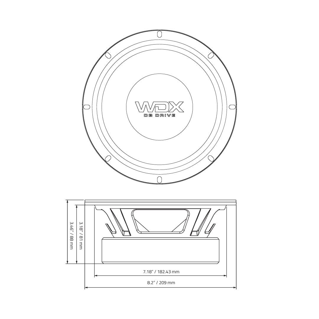DB Drive WDX8MB8 : WDX 8 Series 8 in. PRO Audio Midbass