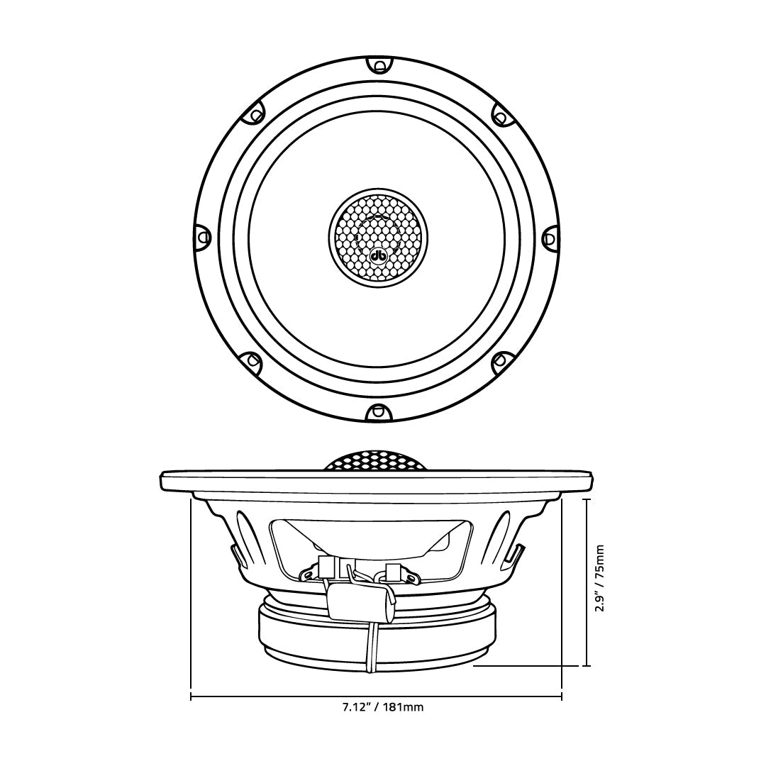 DB Drive WDX8MOTO : 8 in. Moto 2-Way Motorcycle Loudspeakers