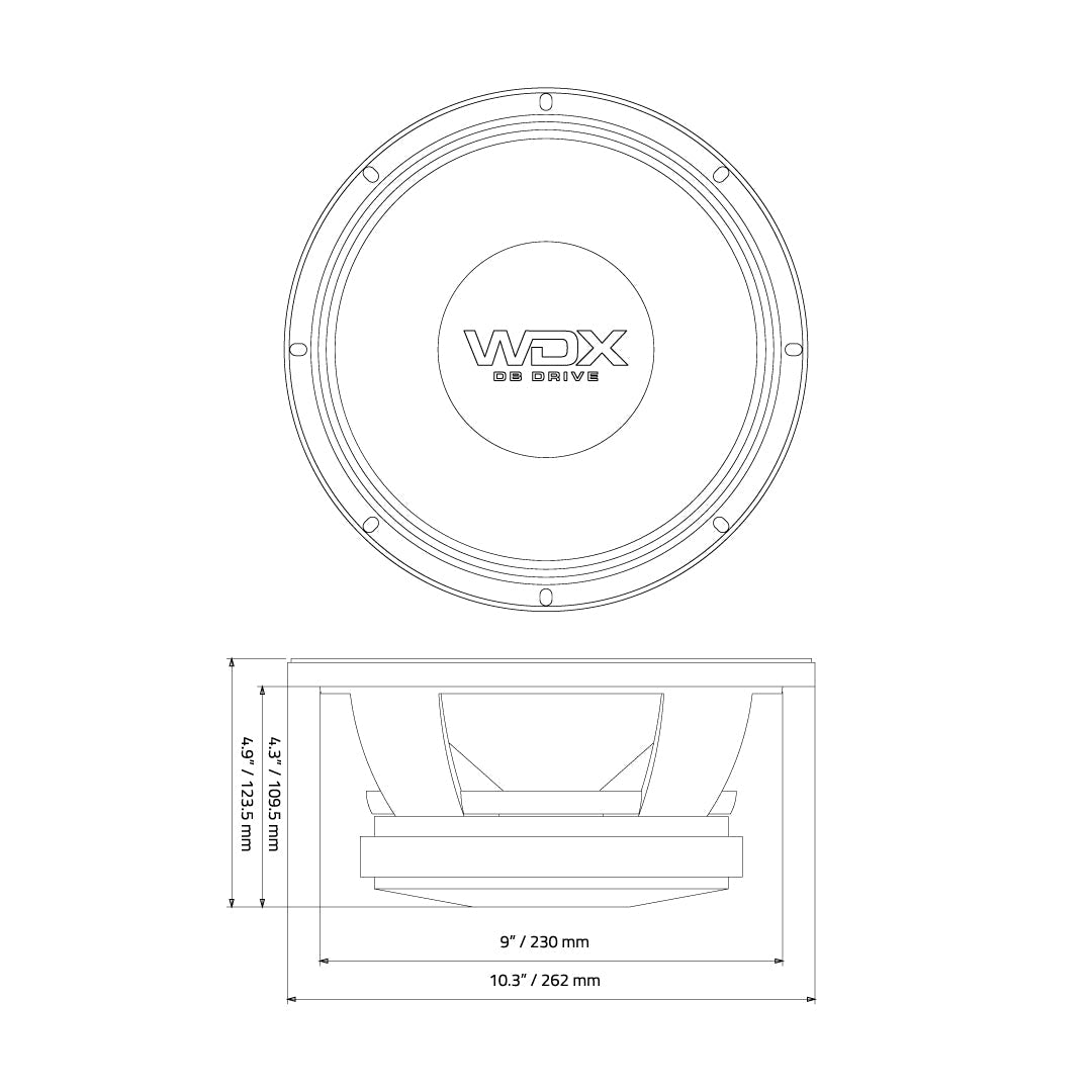 DB Drive WDX9MB10 : WDX 9 Series 10 in. PRO Audio Midbass