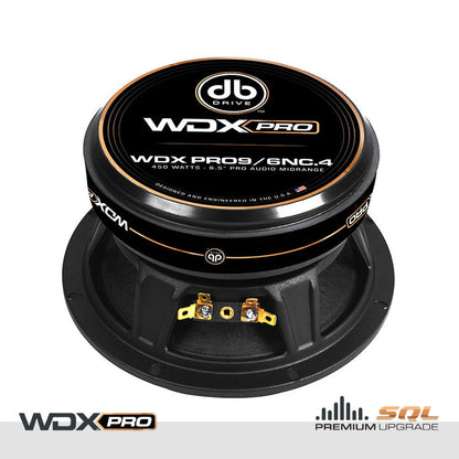 DB Drive WDXPRO9/6NC.4 : 6.5 in. Neo-Charged Wide Frequency Range -Pro Audio Midbass/1 Pair