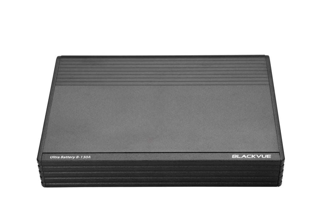 Black electronic device with 'BlackVue' branding on a white background
