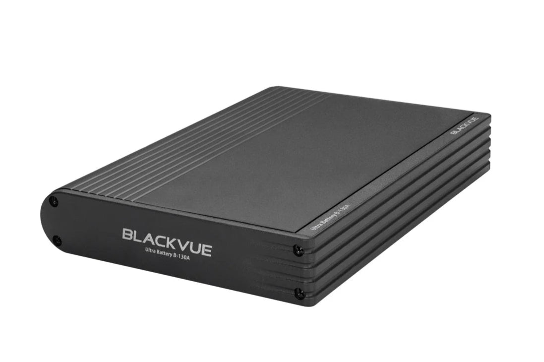 BlackVue external hard drive enclosure on a white background