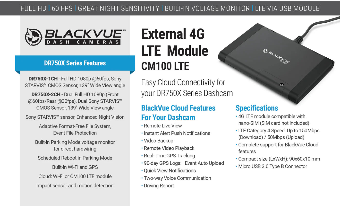BlackVue LTE Module With 4G SIM Card Included | CM100GLTE-NA