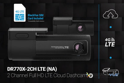BlackVue DR770X-2CH-LTE 1080p LTE Front + Rear Dash Cam With SIM Card