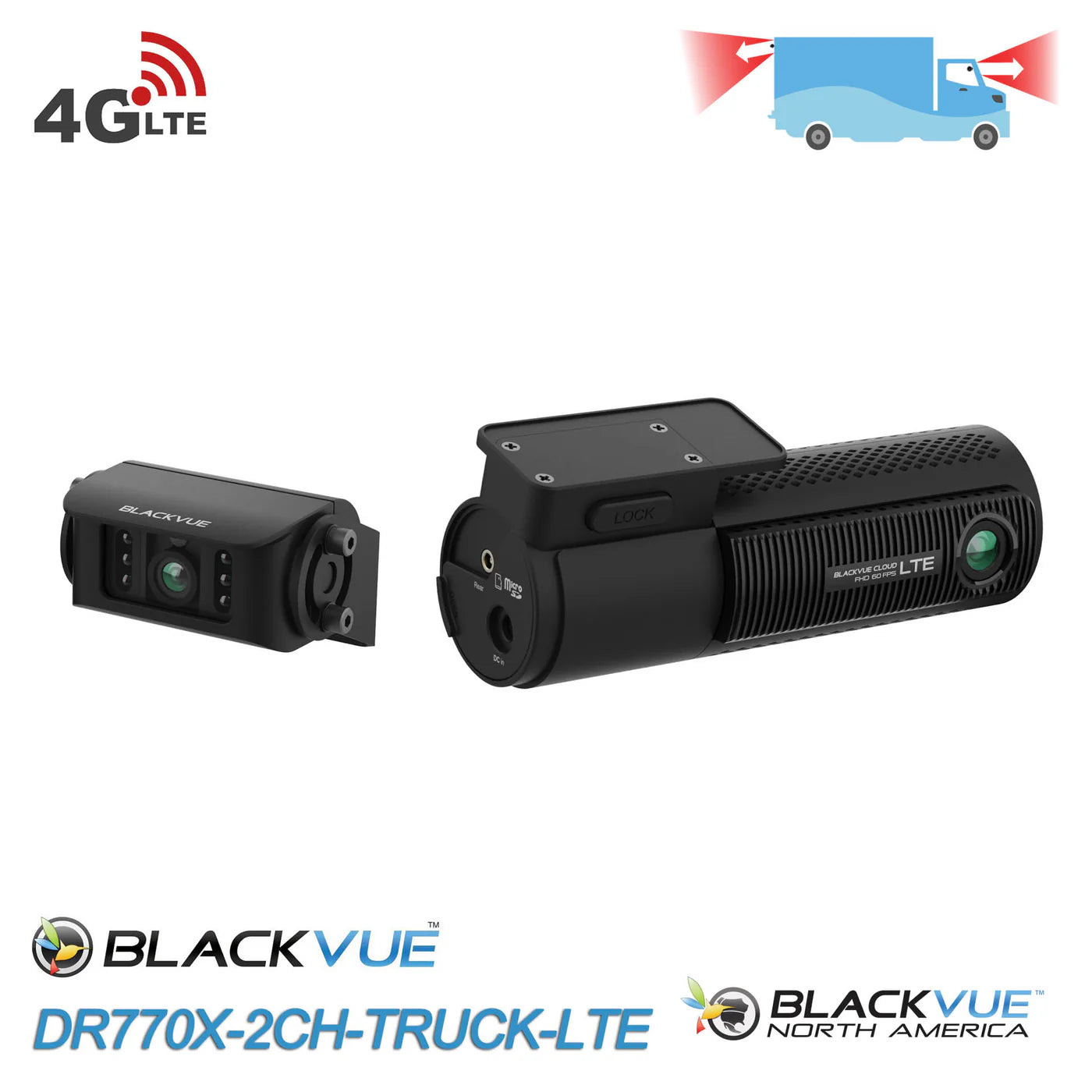 BlackVue DR770X-2CH-TRUCK-LTE 1080p LTE Dash Cam With SIM Card