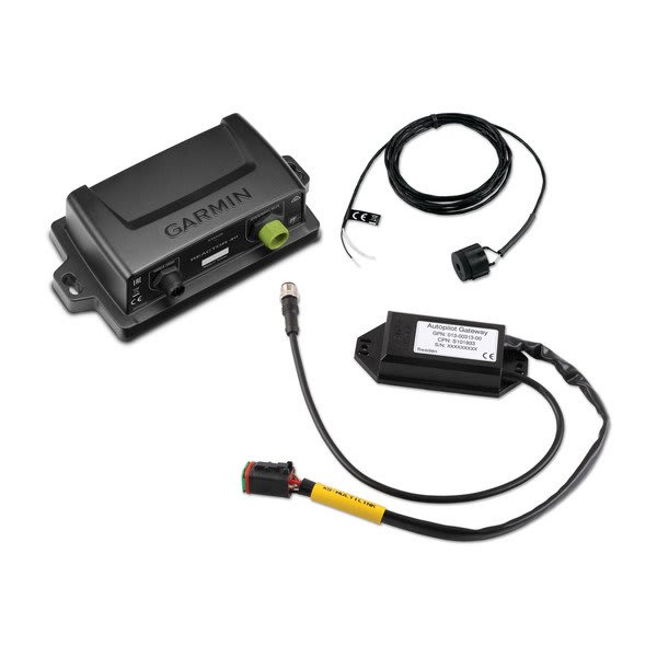 Garmin device with cables on a white background