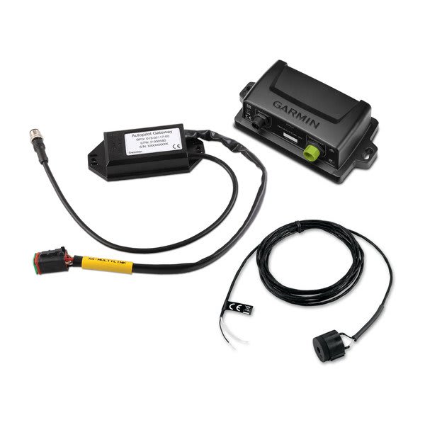 Garmin device with cables on a white background