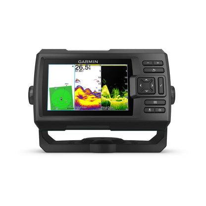 Garmin fishfinder with screen displaying sonar