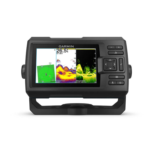 Garmin fishfinder with screen displaying sonar