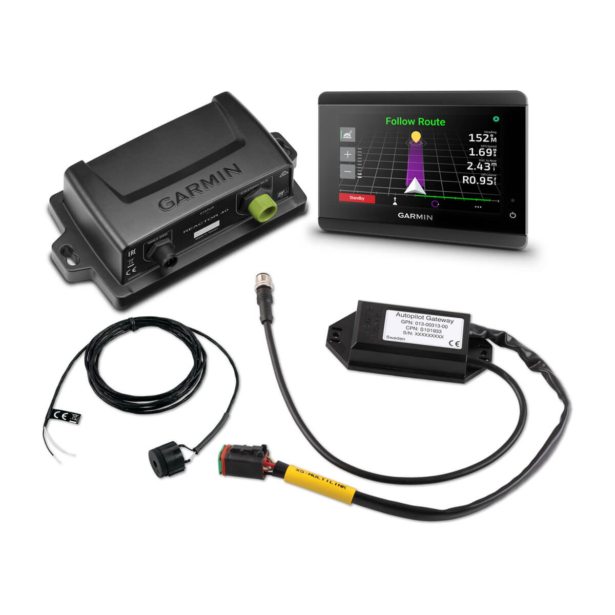 Garmin device with screen and cables