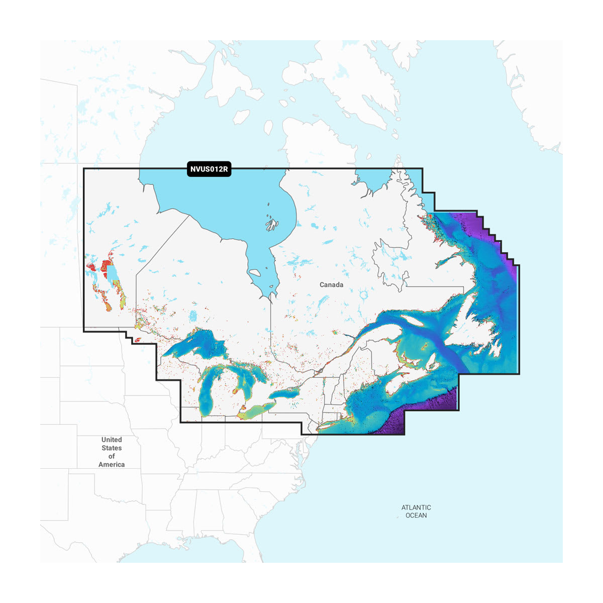 Map of the Great Lakes region with color-coded data overlay