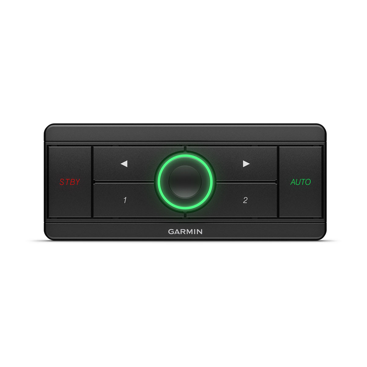 Garmin car control panel with buttons and a green indicator light