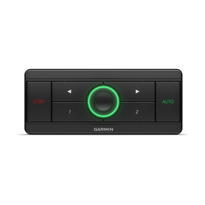 Garmin car control panel with buttons and a green indicator light