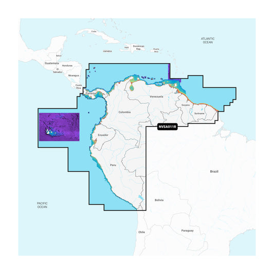 Map of South America with a focus on the Pacific Ocean and parts of Central and South America.