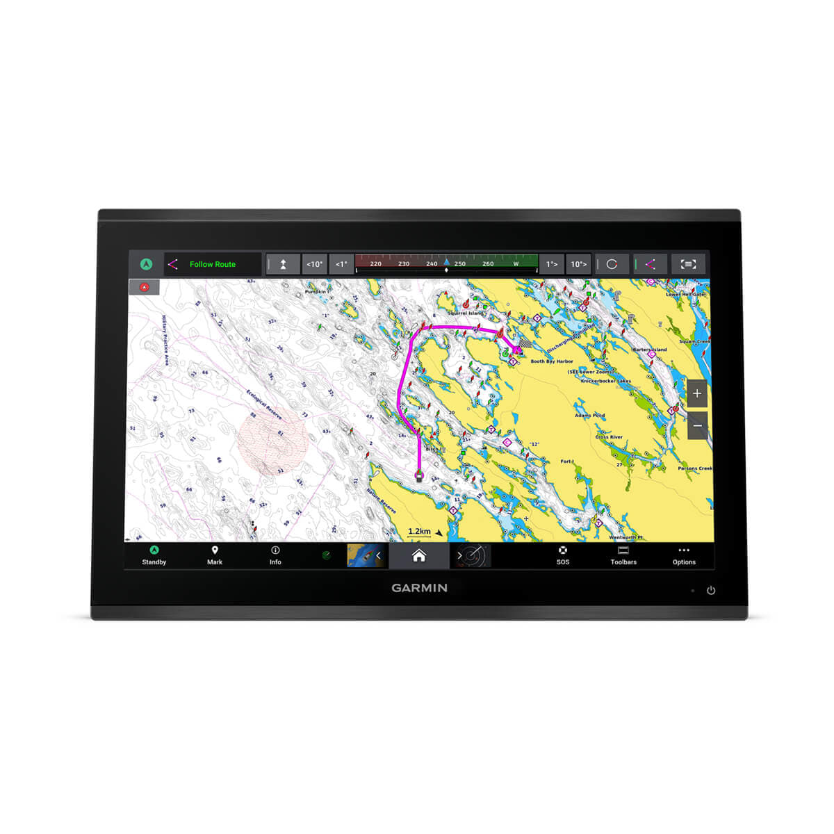 Garmin marine navigation display