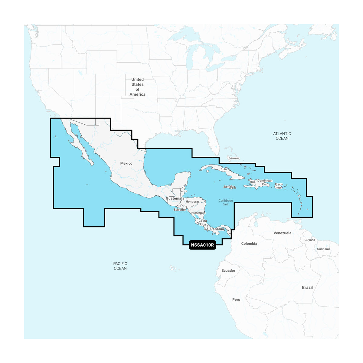 Map of the Caribbean Sea with a focus on the area around Nicaragua.