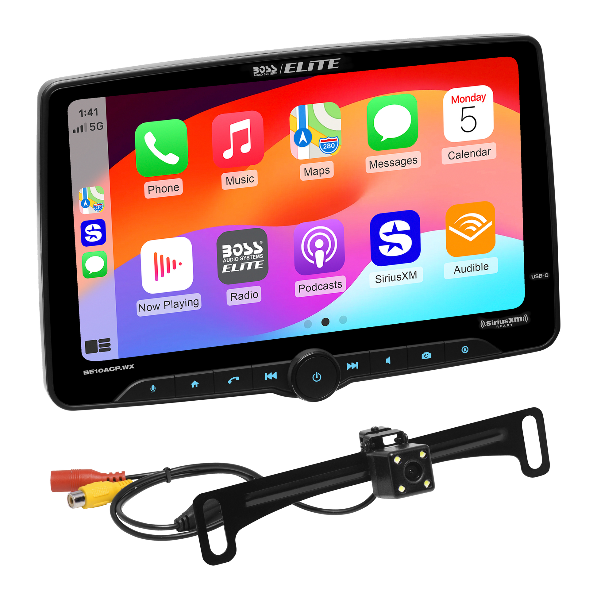 Boss Elite 10.1" Wireless Apple CarPlay Android Auto Single-DIN Car Stereo