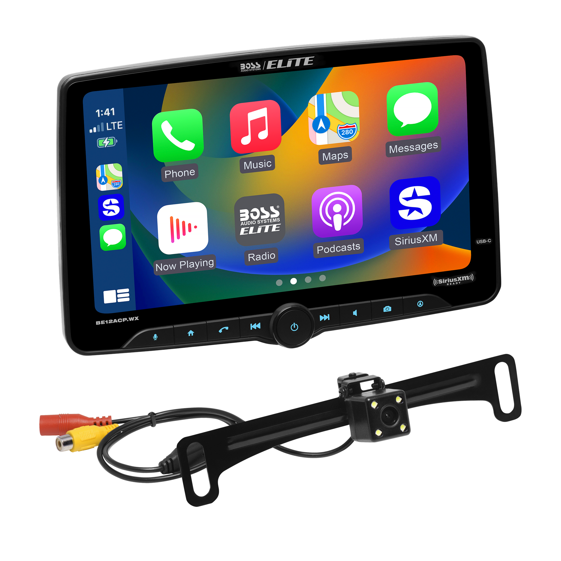 BOSS Elite 12" Wireless CarPlay Android Auto DSP Single-DIN Car Stereo