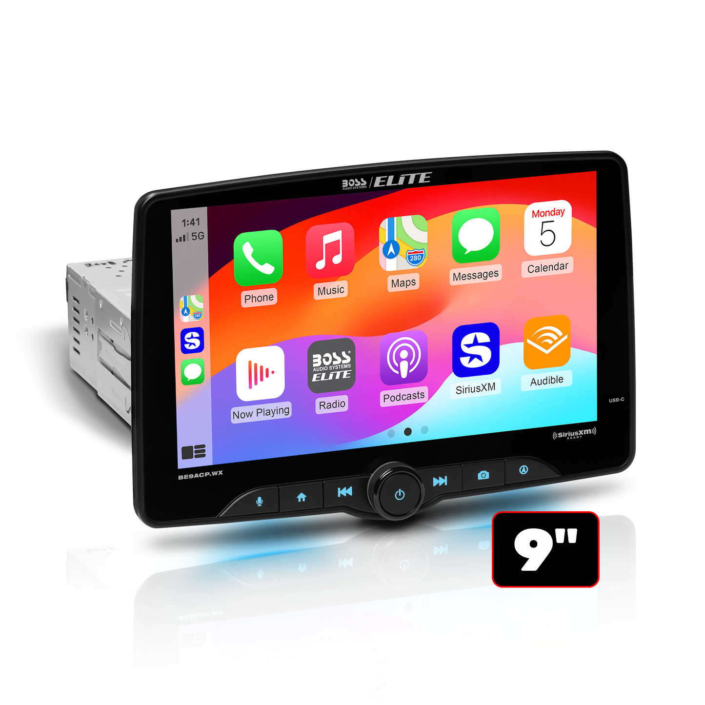 AUTOMOTIVE BE9ACP.WX 9" Wireless CarPlay Android Auto Hi-Res Audio Single-DIN Receiver