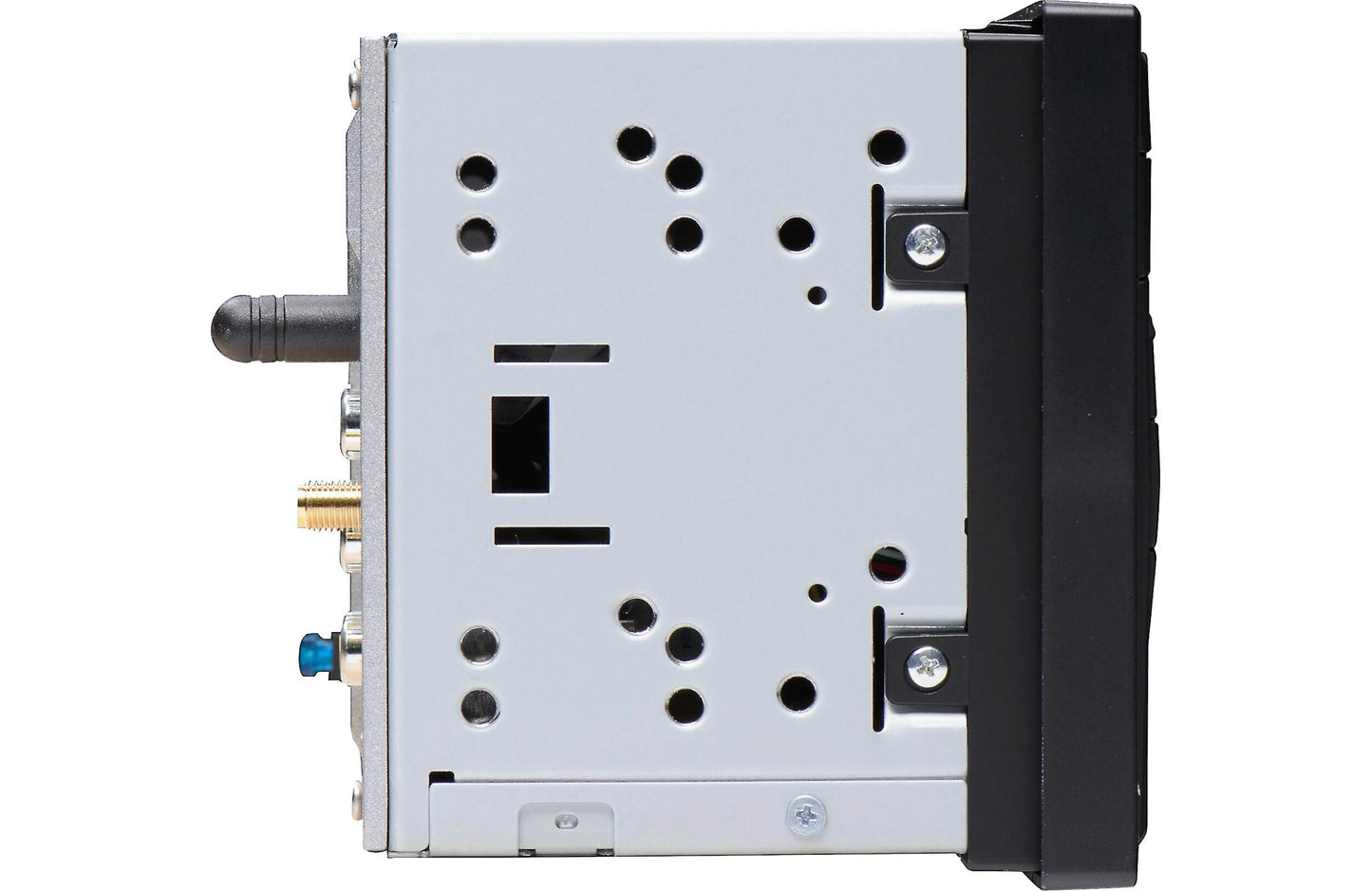 Mechanical component with various holes and a black side 